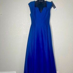 Cobalt blue Halston minimalist evening gown